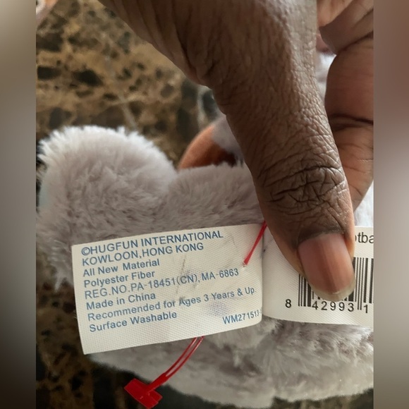 HugFun Bunny Rabbit 9” Plush Stuffed Animal Holding Football gray - Picture 6 of 7